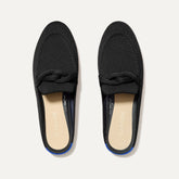 The Loafer Mule in Black shown from the top.