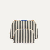 PLP |The Vanity Set in Cabana Stripe Micro Check shown from the front.