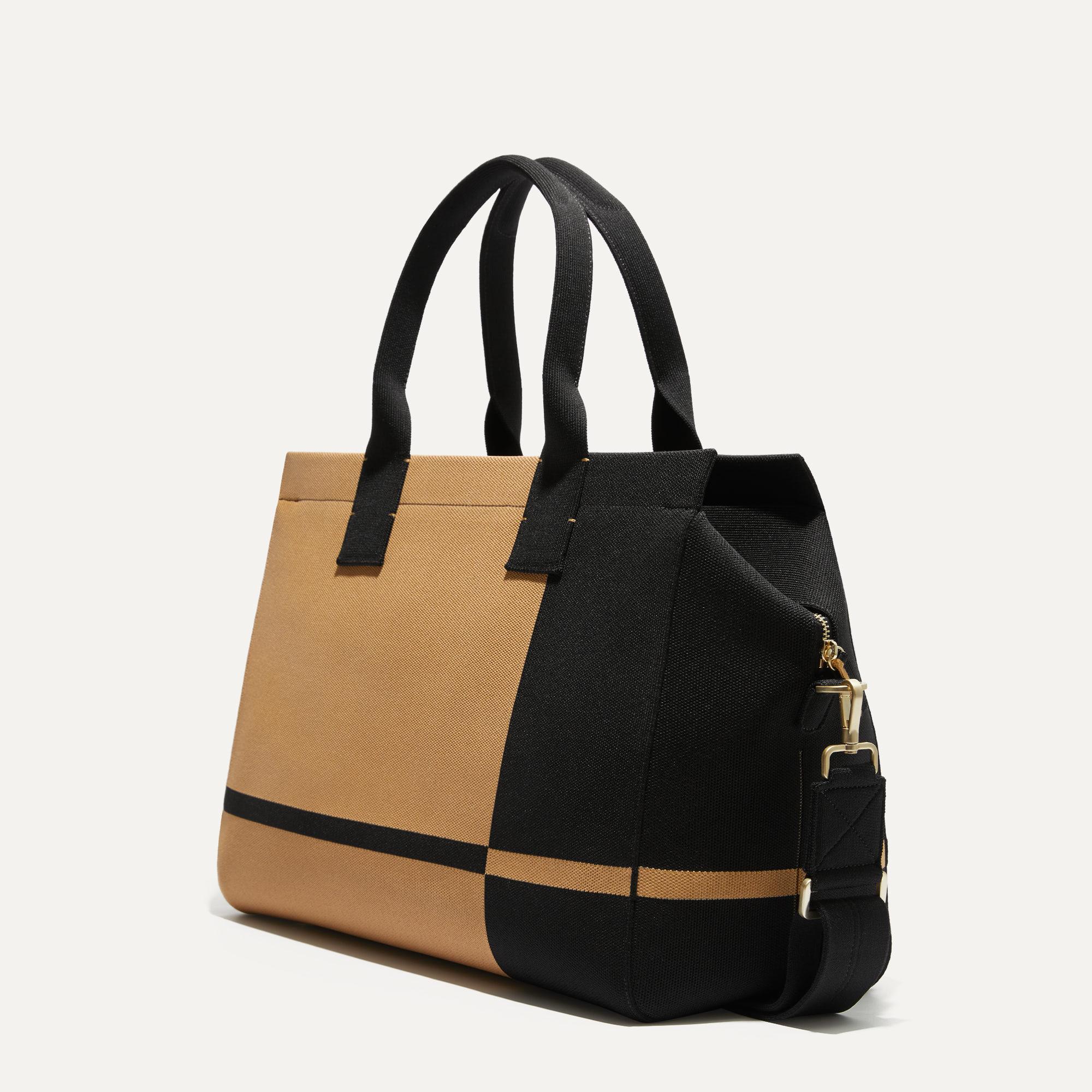 The Overnighter in Camel and Black shown in diagonal view.