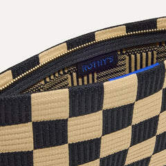 The Wristlet in Checker Classic interior view with Rothy's halo detail.