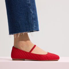 The Max Square Mary Jane - Red Crisp Basketweave