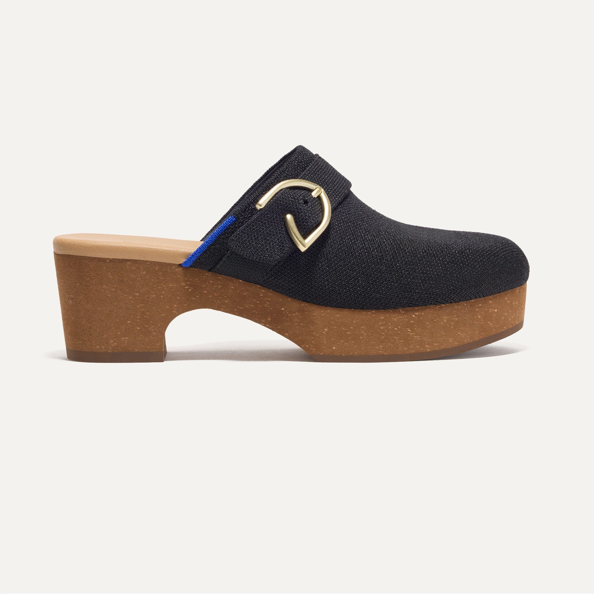 The Classic Clog in Black shown from the side.