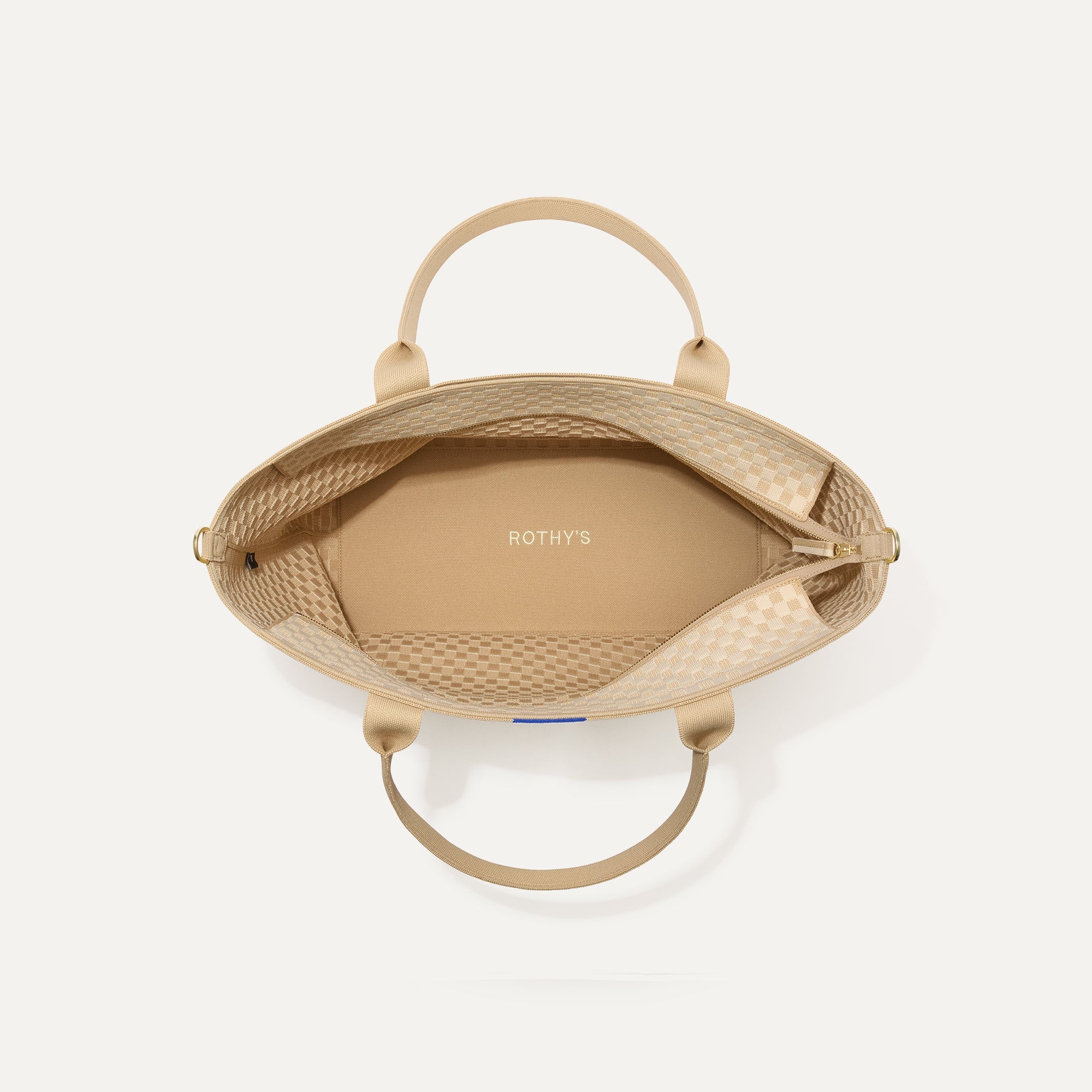 The Zip Travel Tote - Parchment Basketweave