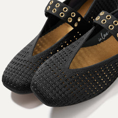 The Max Buckle Mary Jane - Black Mesh