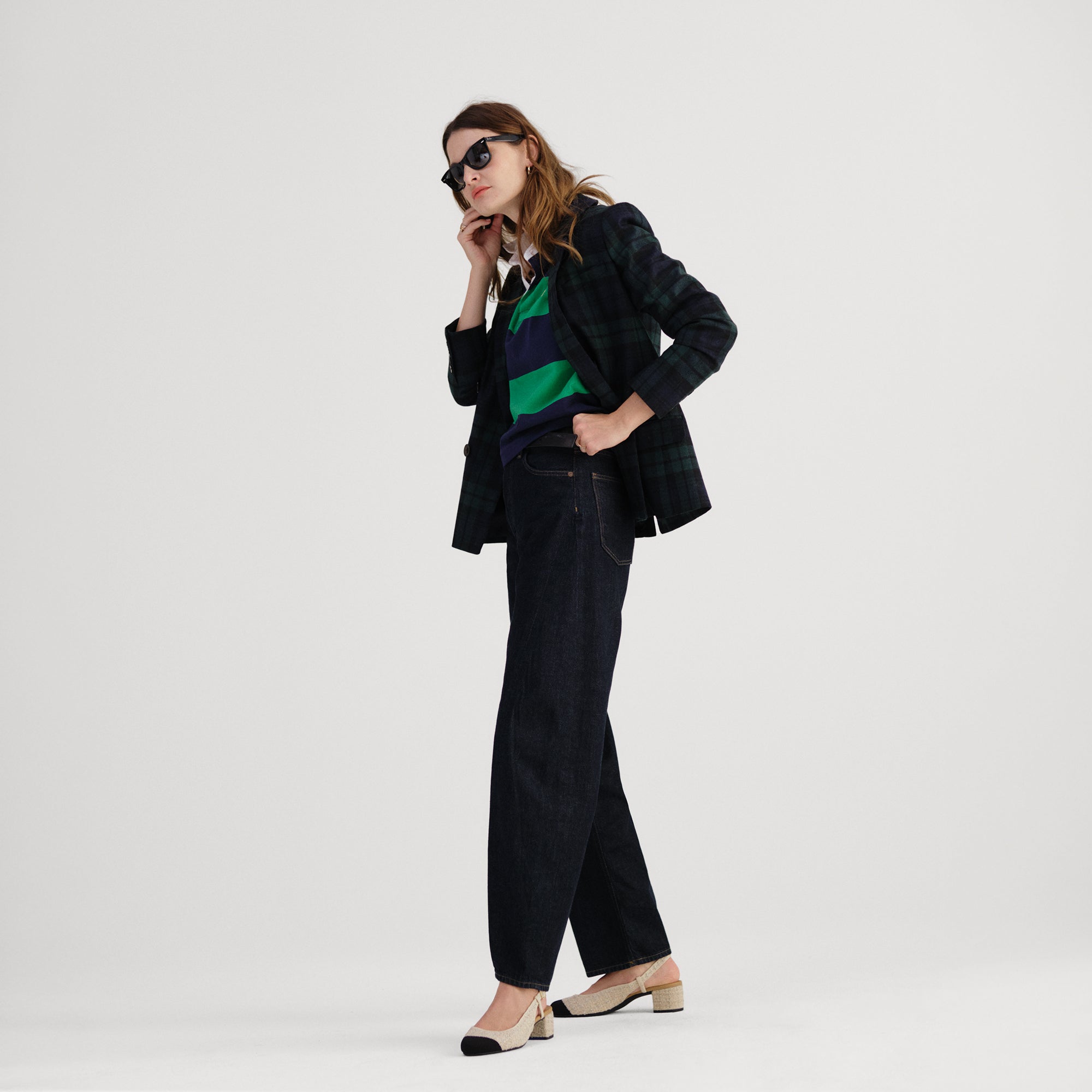 The Heel Ballet Slingback - Pearl Tweed