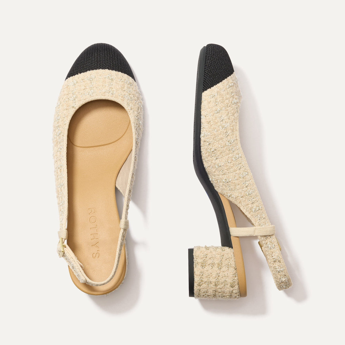 The Heel Ballet Slingback - Pearl Tweed