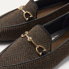 The ReVelvet™ Double Bit Loafer - ReVelvet™ Dark Herringbone
