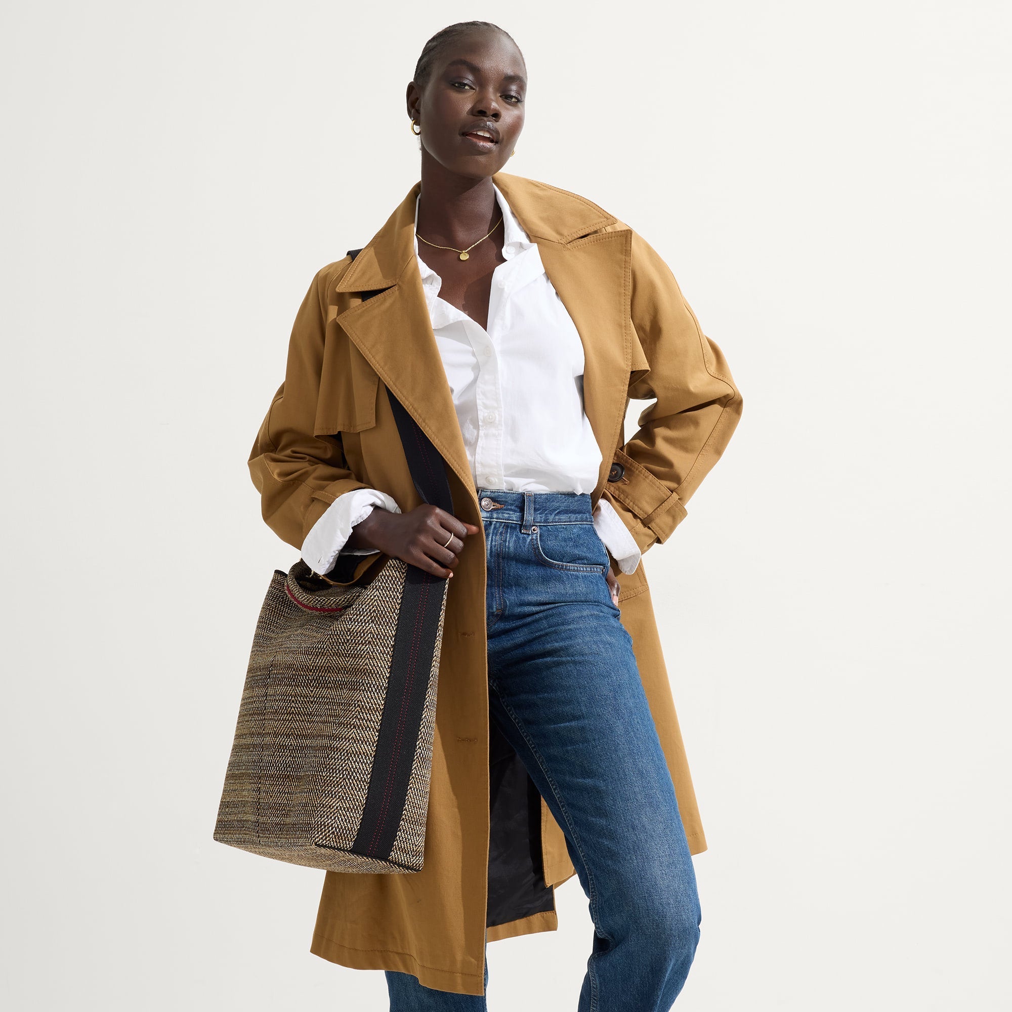 The Bucket Bag - Cacao Herringbone