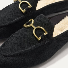 The ReVelvet™ Cozy Bit Loafer Mule - ReVelvet™ Black