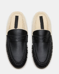 RAFE FAUX FUR BLACK LEATHER